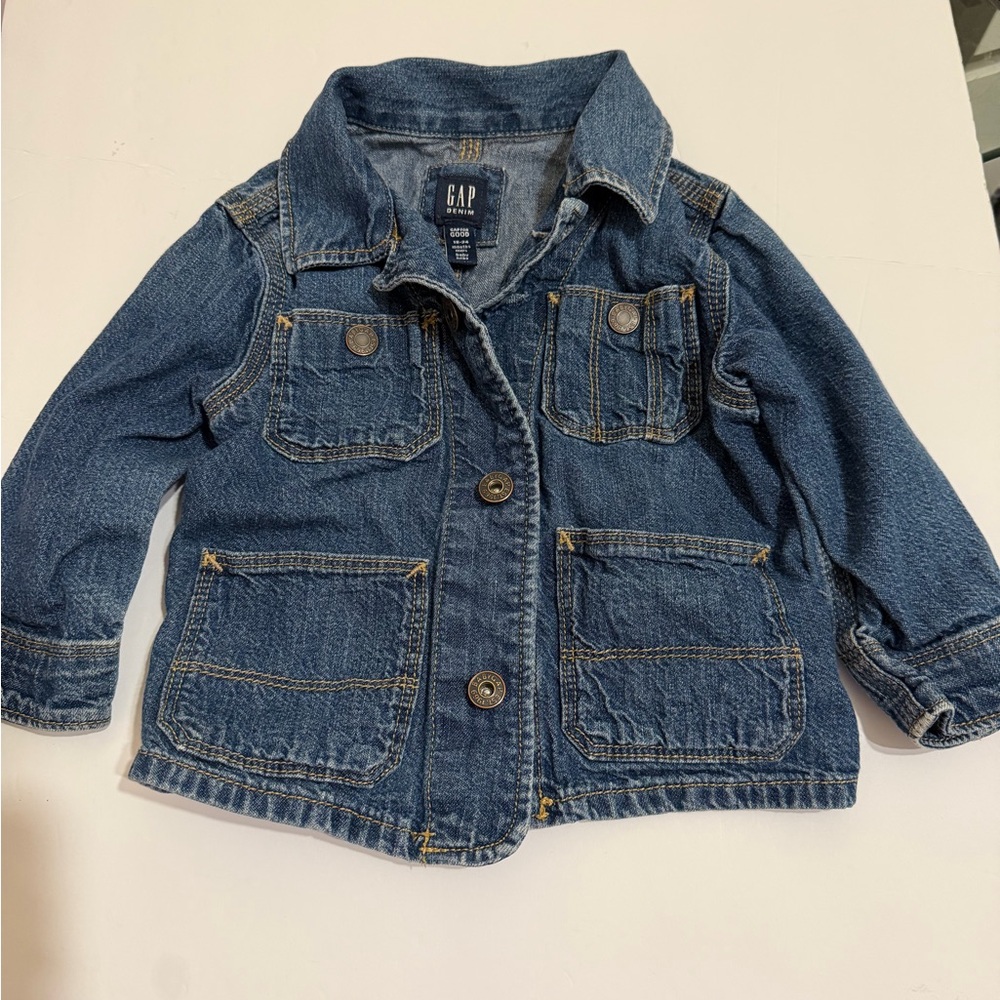 Gap denim kids button jacket